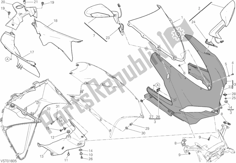 Todas las partes para Cubierta de Ducati Superbike 1299S ABS Brasil 2018